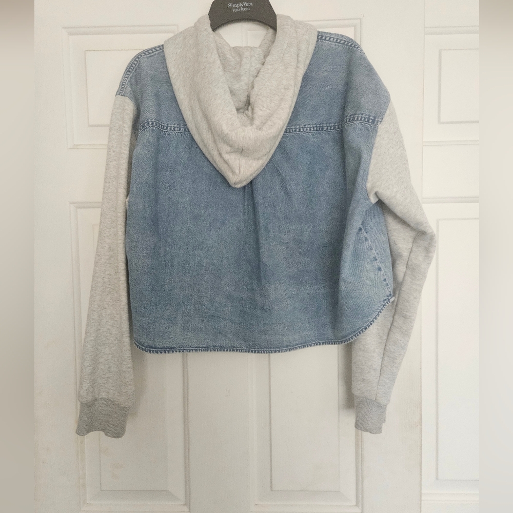 American Eagle cropped faux denim sweatshirt - Picture 2 of 5